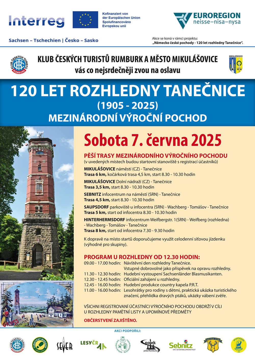 Mezinárodní výroční pochod 120 let rozhledny Tanečnice